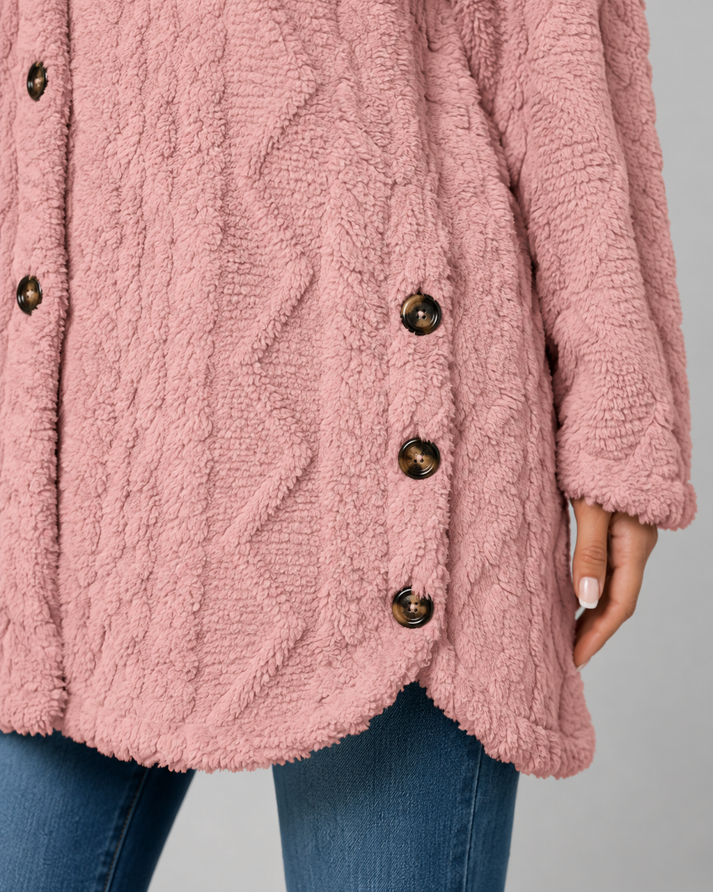 Kacob | Women's Hooded Teddy Fleece Jacket