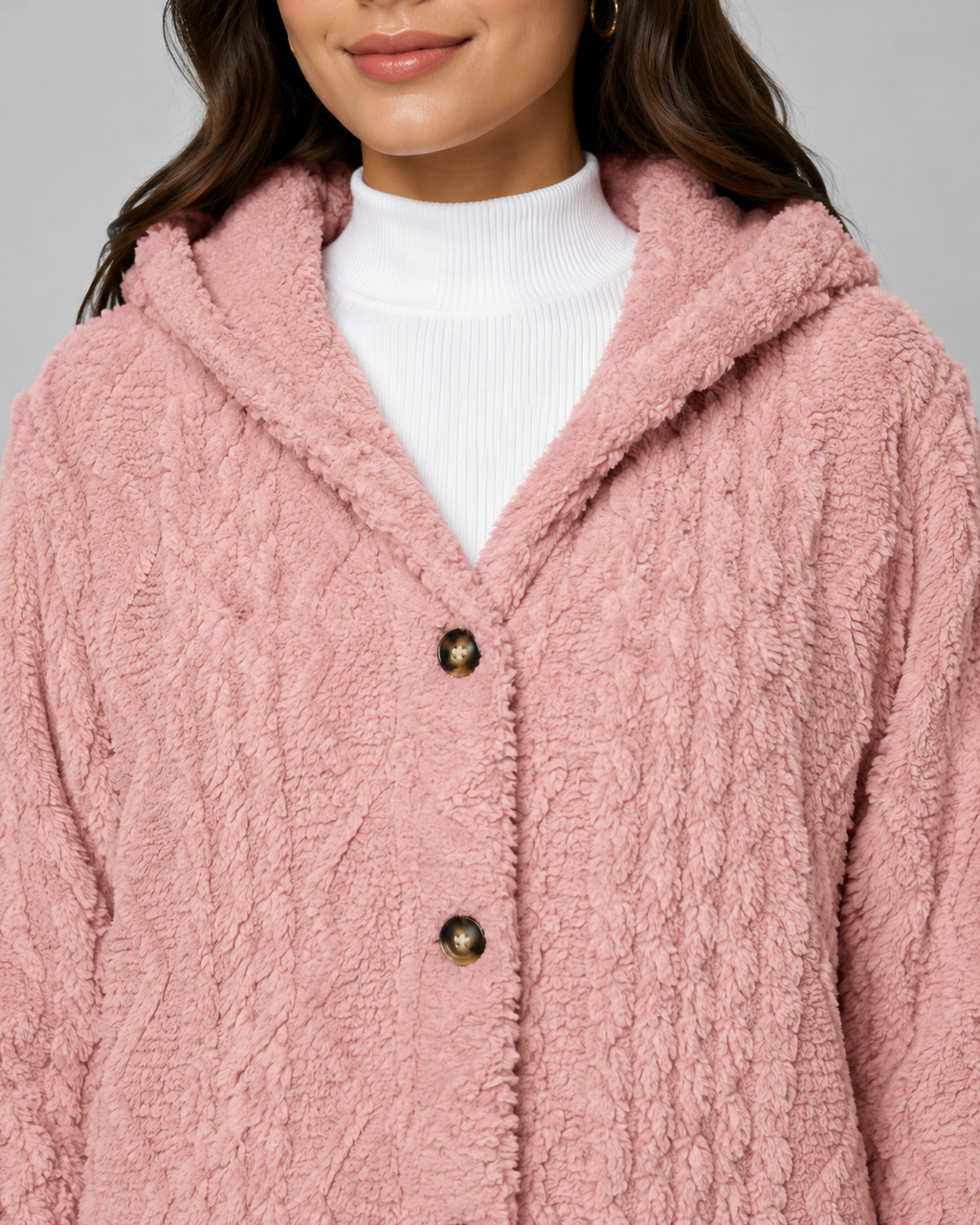 Kacob | Women's Hooded Teddy Fleece Jacket