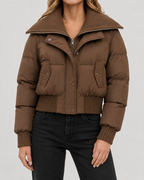 Kacob | Women's Knit Collar Cropped Puffer Jacket
