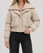Kacob | Women's Knit Collar Cropped Puffer Jacket
