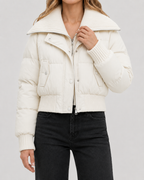 Kacob | Women's Knit Collar Cropped Puffer Jacket