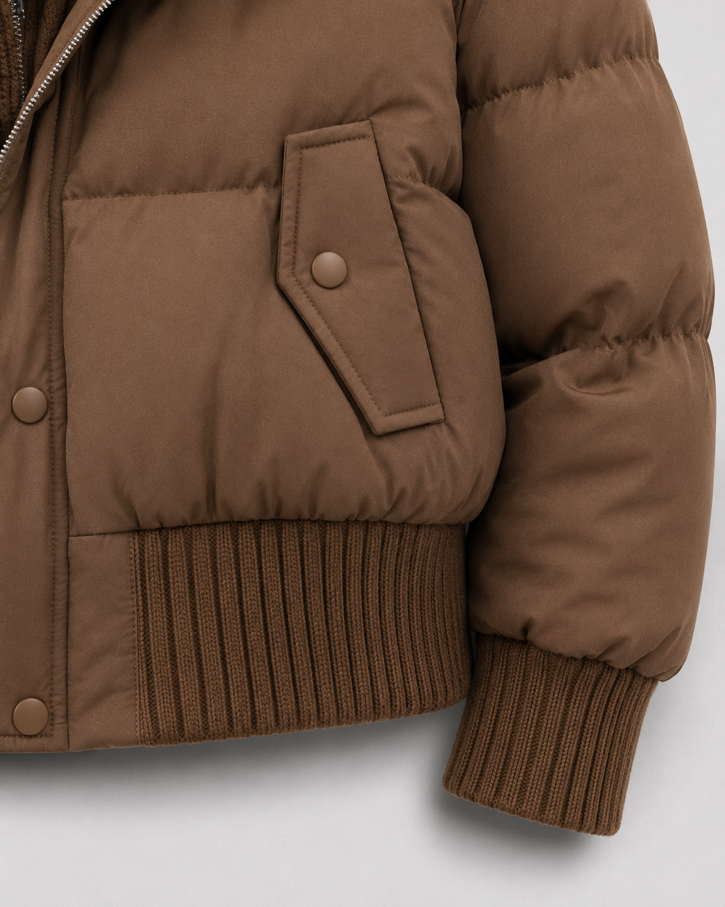 Kacob | Women's Knit Collar Cropped Puffer Jacket