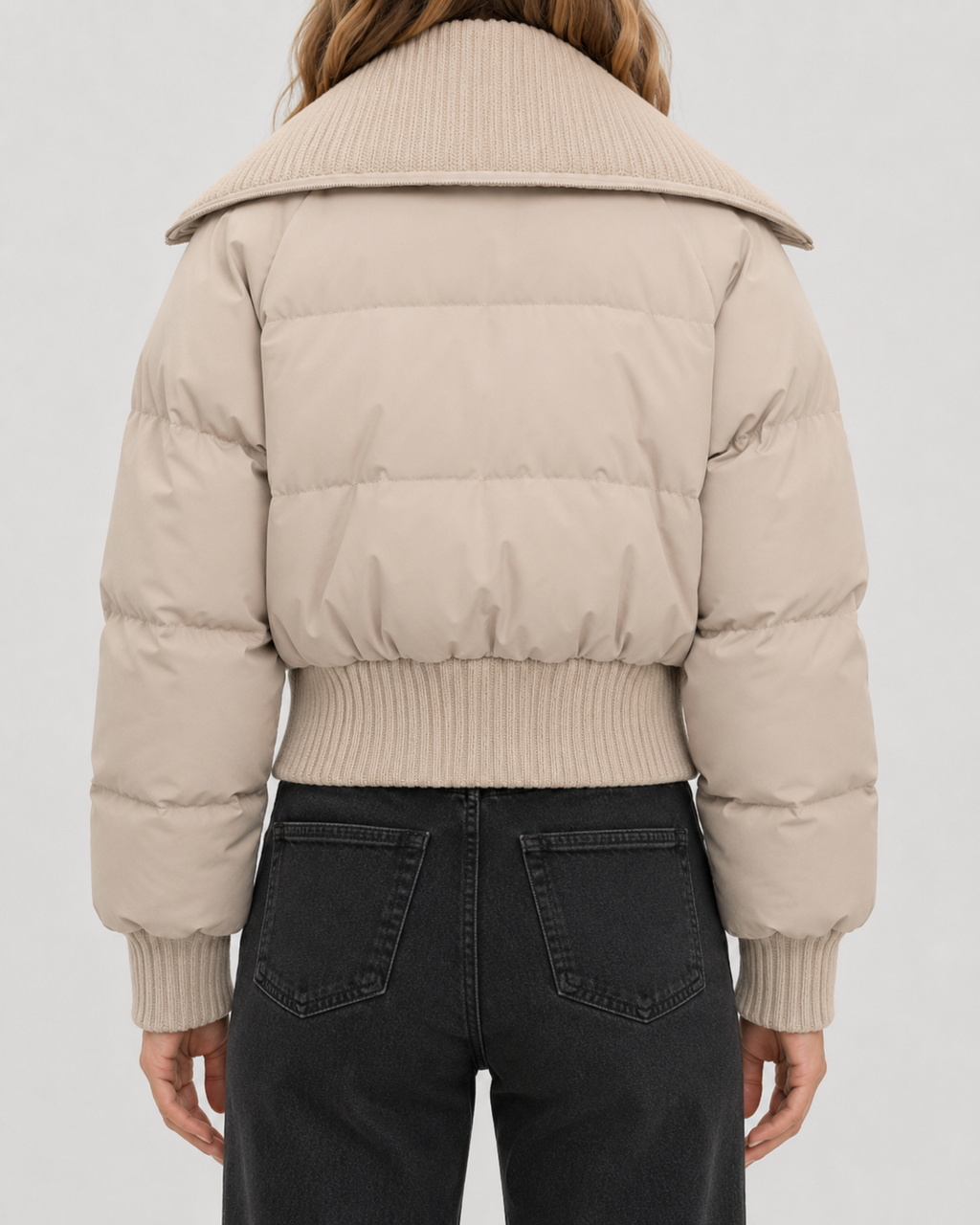 Kacob | Women's Knit Collar Cropped Puffer Jacket