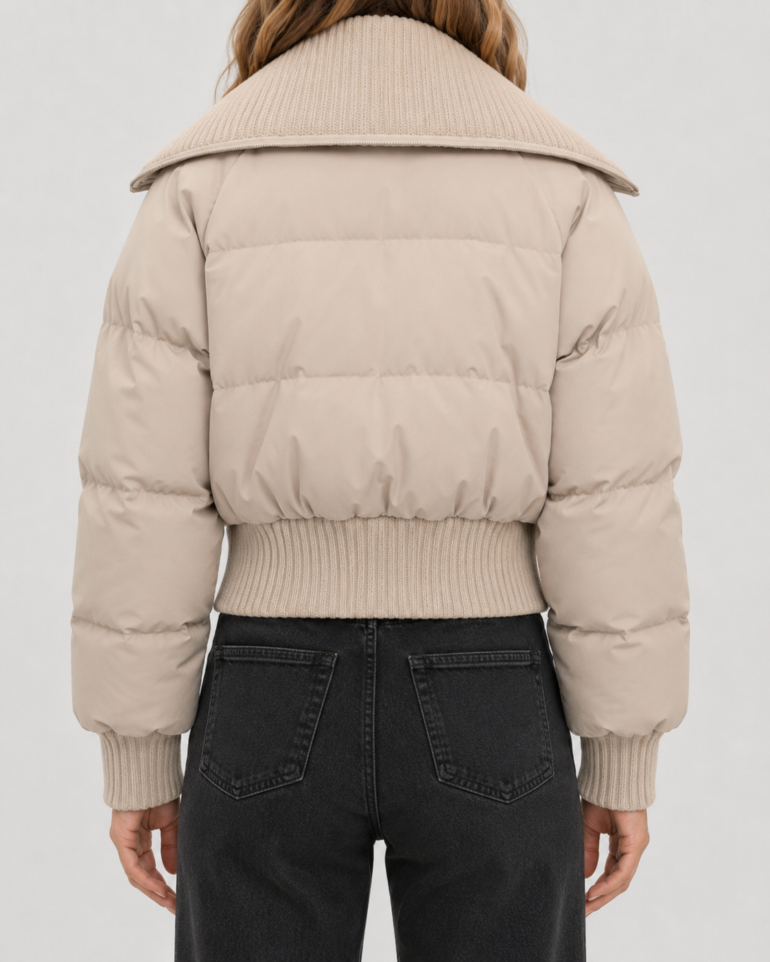 Kacob | Women's Knit Collar Cropped Puffer Jacket
