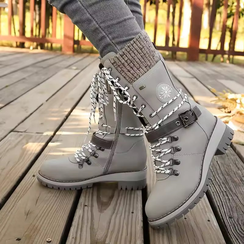 Kacob | Women's Knit Cuff Lace-Up Winter Boots