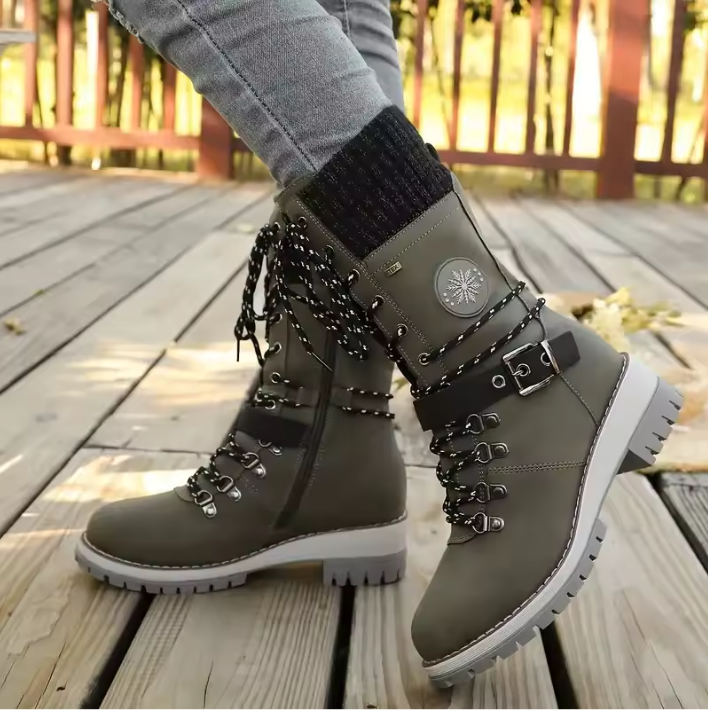 Kacob | Women's Knit Cuff Lace-Up Winter Boots