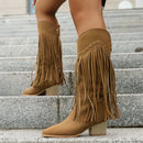 Kacob | Women's Layered Fringe Western Boots