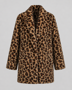 Kacob | Women's Leopard Print Faux Fur Coat