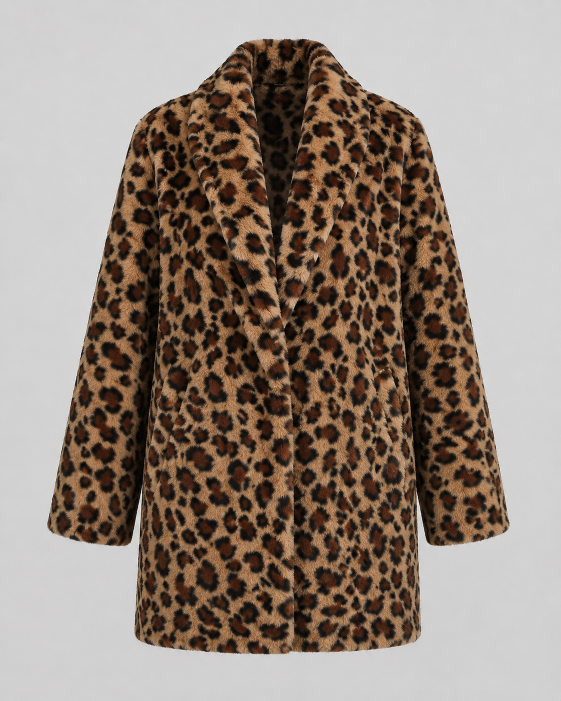 Kacob | Women's Leopard Print Faux Fur Coat