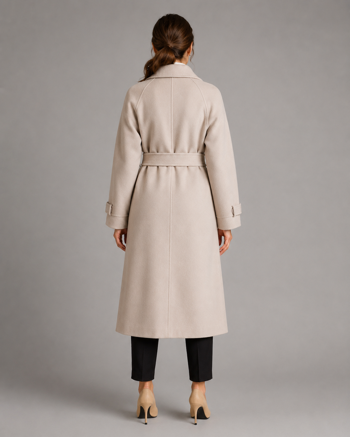 Kacob | Women's Long Belted Double-Breasted Coat