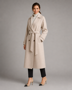 Kacob | Women's Long Belted Double-Breasted Coat