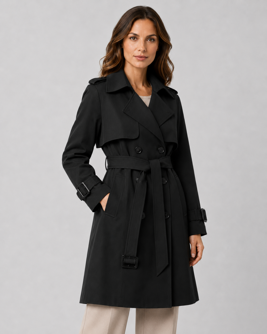 Kacob | Women's Long Belted Trench Coat