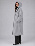 Kacob | Women's Long Hooded Oversized Teddy Coat
