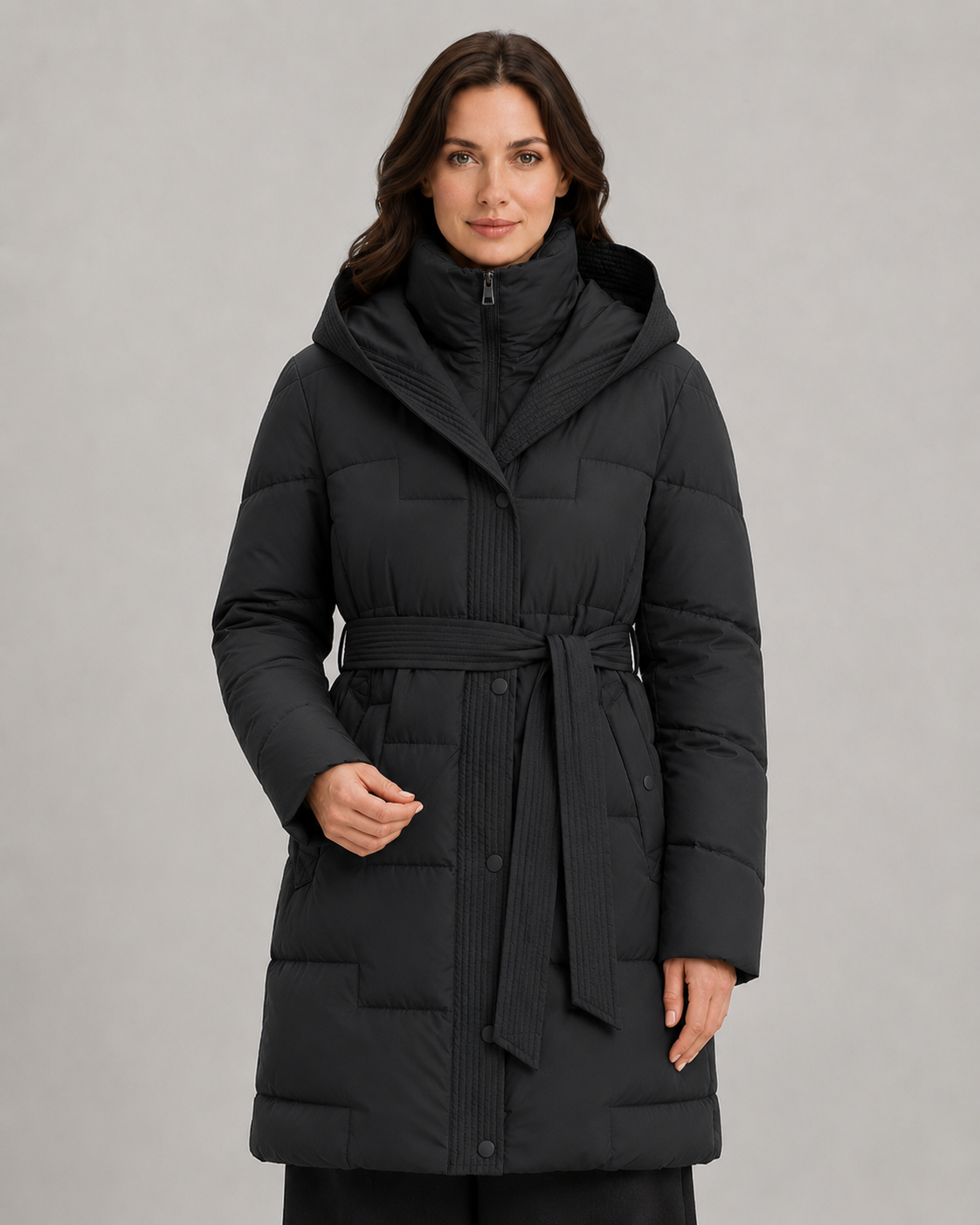 Kacob | Women's Longline Belted Puffer Parka