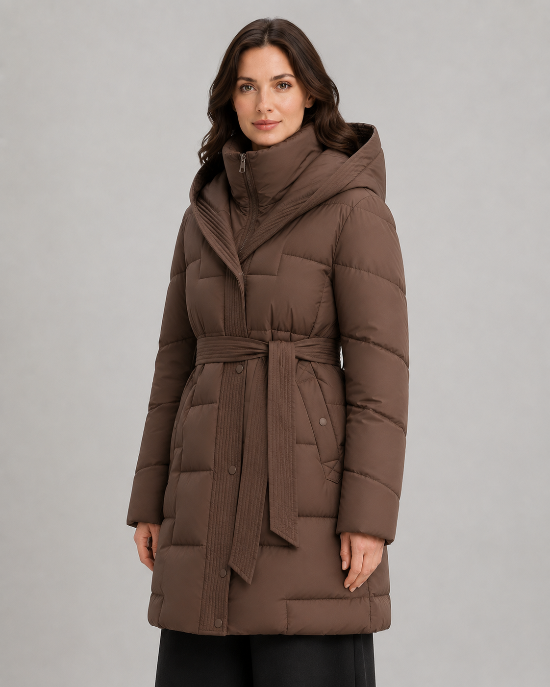 Kacob | Women's Longline Belted Puffer Parka