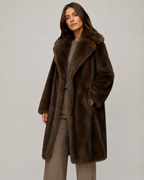 Kacob | Women's Longline Faux Fur Coat