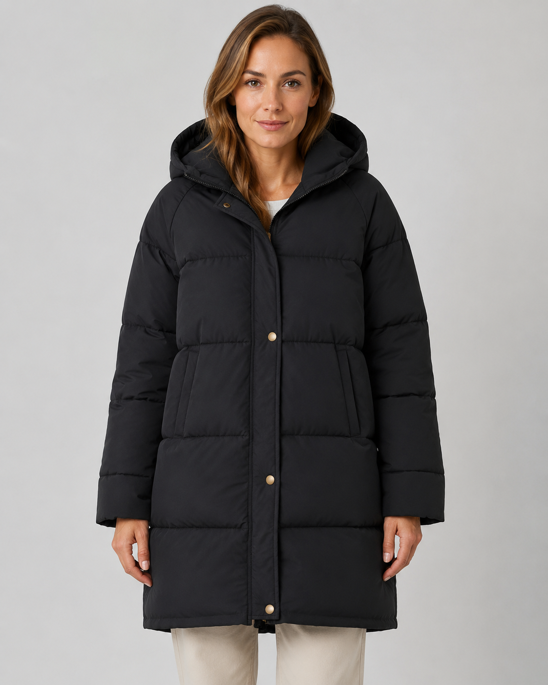 Kacob | Women's Longline Hooded Puffer Coat