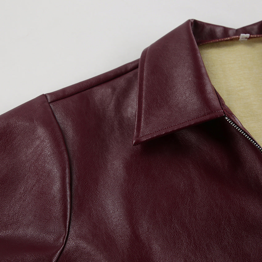 Kacob | Women's Oversized Faux Leather Jacket