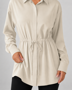Kacob | Women's Oversized Longline Drawstring Waist Shirt