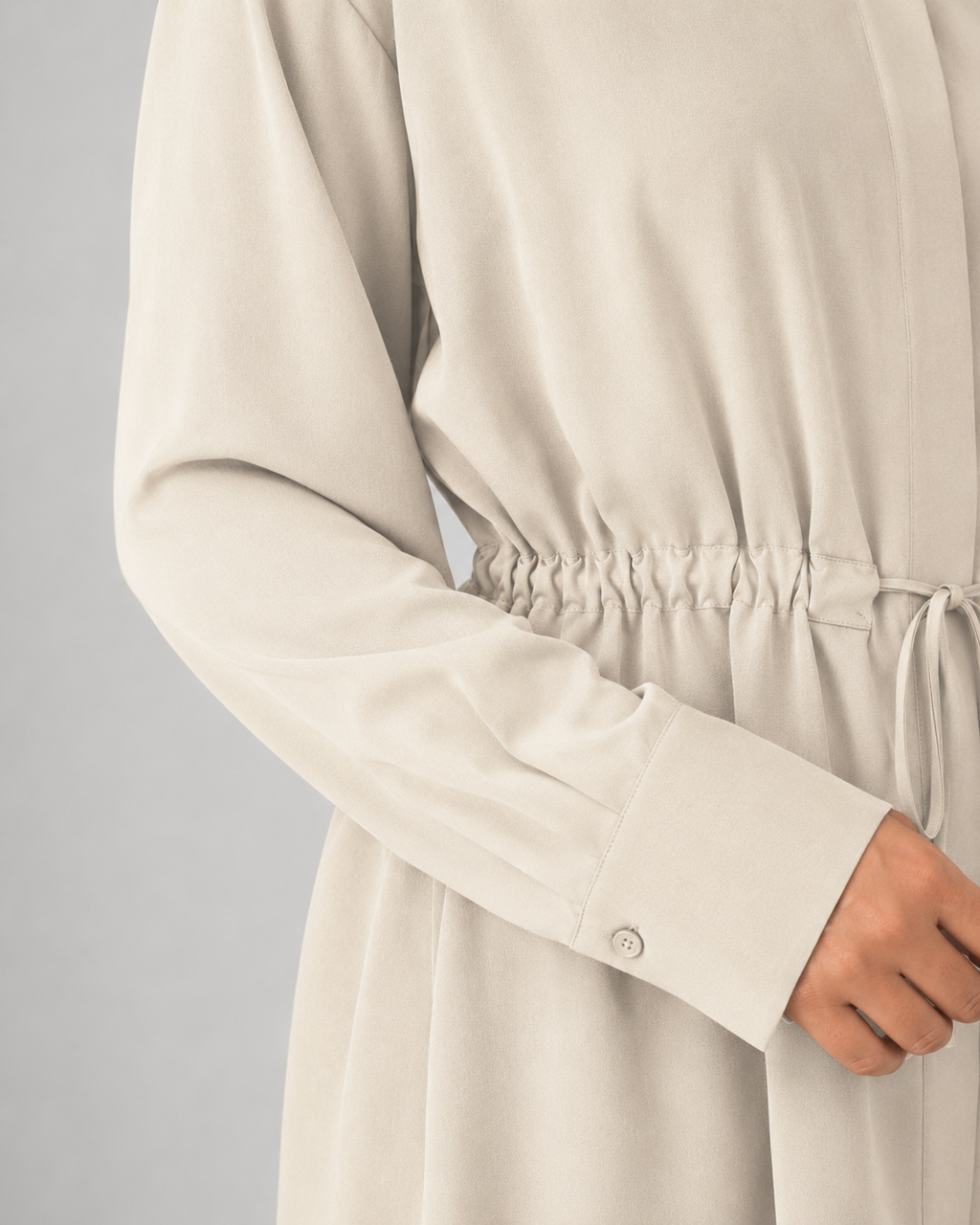 Kacob | Women's Oversized Longline Drawstring Waist Shirt