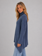 Kacob | Women's Oversized Longline Roll Neck Jumper