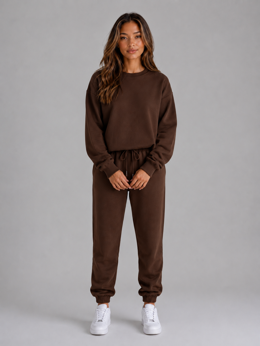 Kacob | Women's Oversized Sweatshirt & Cuffed Joggers Tracksuit Set