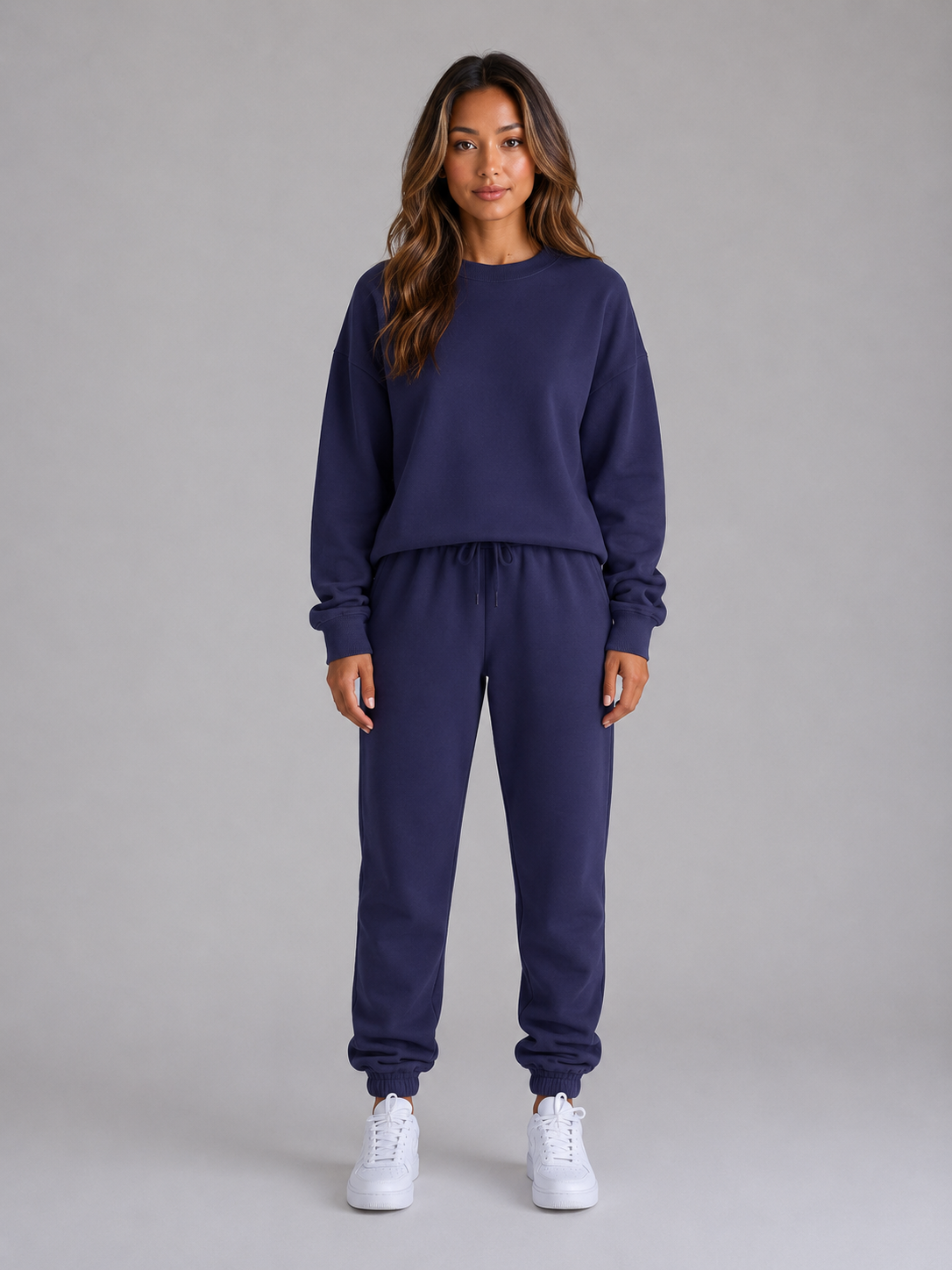 Kacob | Women's Oversized Sweatshirt & Cuffed Joggers Tracksuit Set