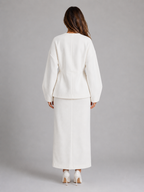 Kacob | Women's Peplum Jacket & Maxi Pencil Skirt Suit Set