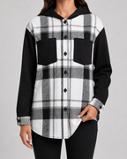 Kacob | Women's Plaid Hooded Shacket