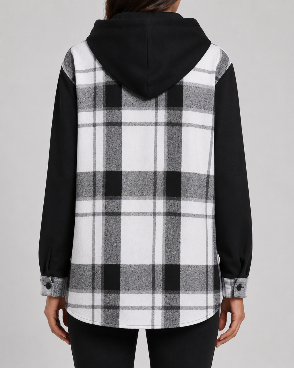 Kacob | Women's Plaid Hooded Shacket