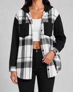 Kacob | Women's Plaid Hooded Shacket
