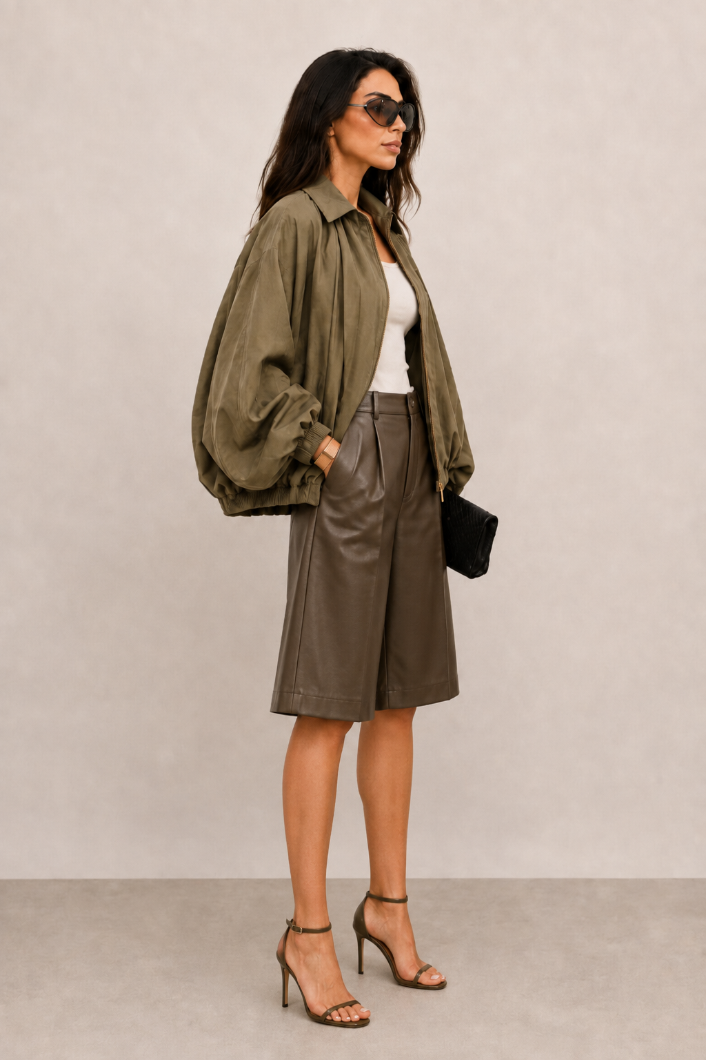 Kacob | Women's Pleated Batwing Bomber Jacket