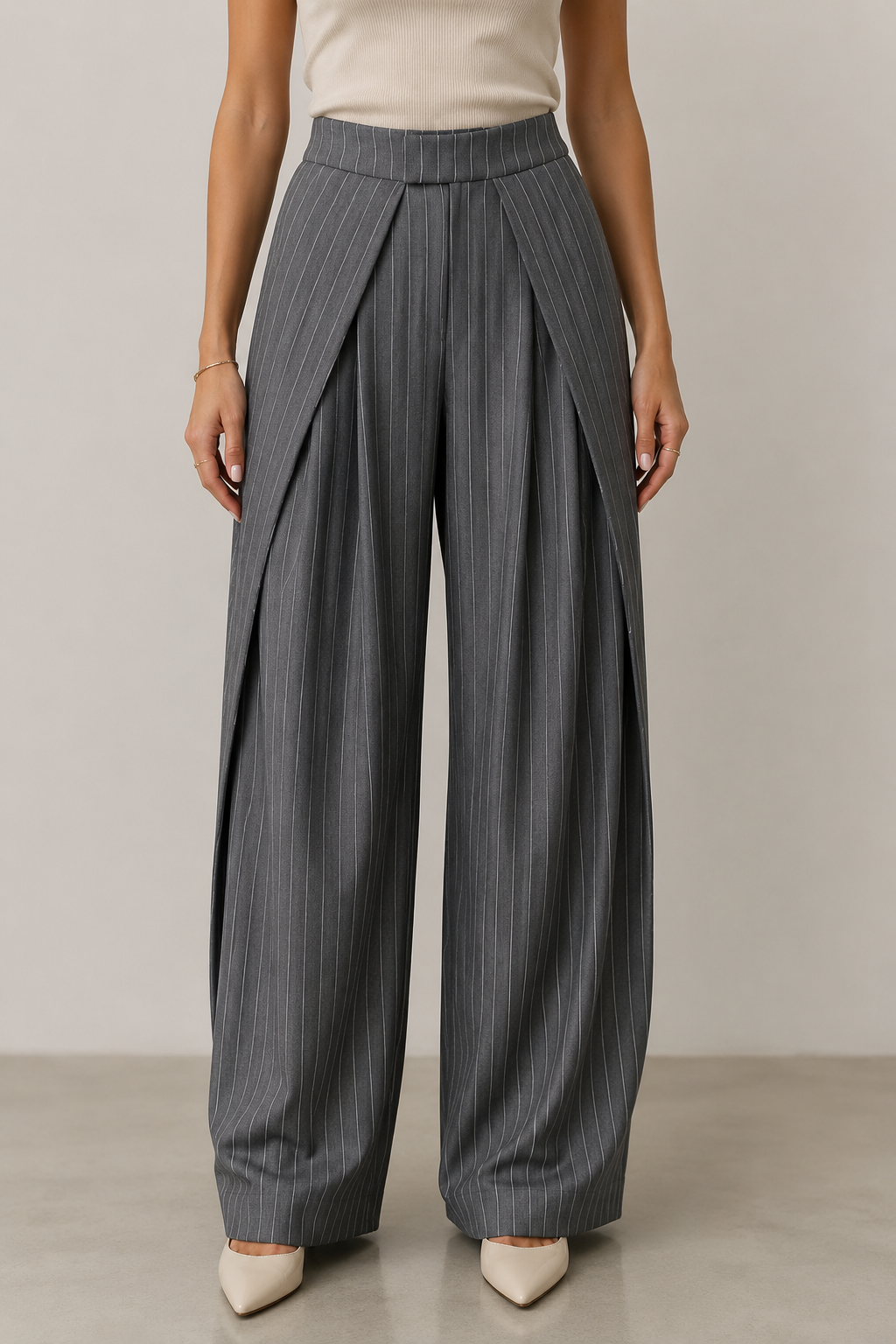 Kacob | Women's Pleated Wide Leg Trousers