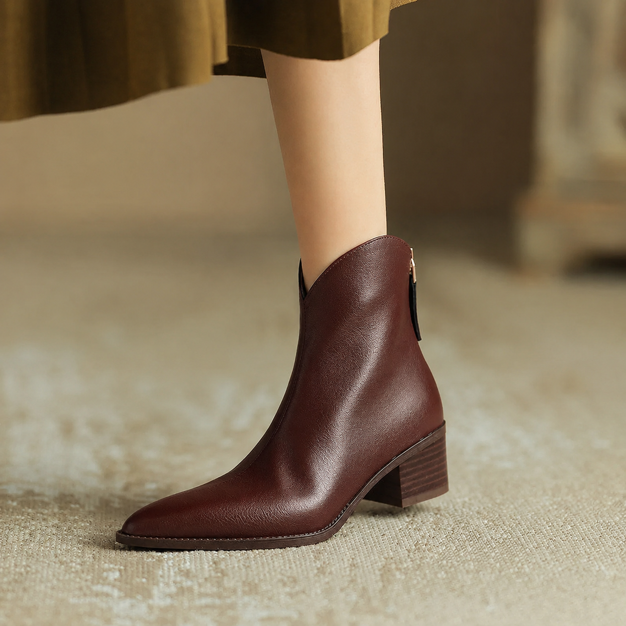 Kacob | Women's Pointed Toe Ankle Boots