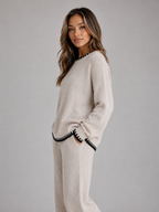 Kacob | Women's Relaxed Knitted Jumper & Wide Leg Trousers Co-Ord Set