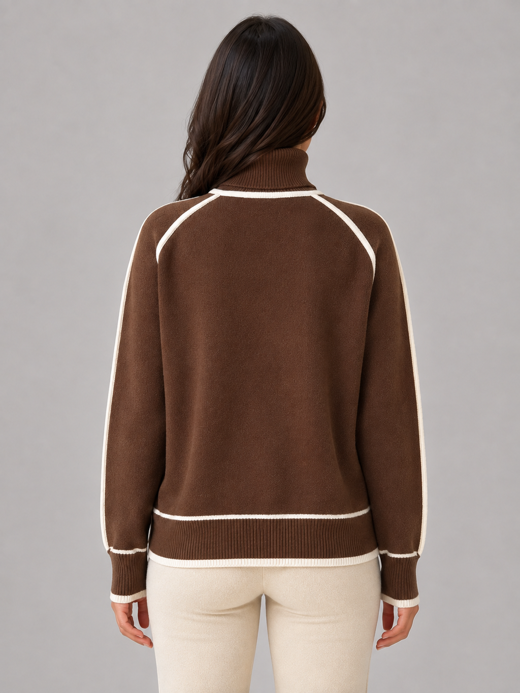 Kacob | Women's Relaxed Roll Neck Knitted Jumper
