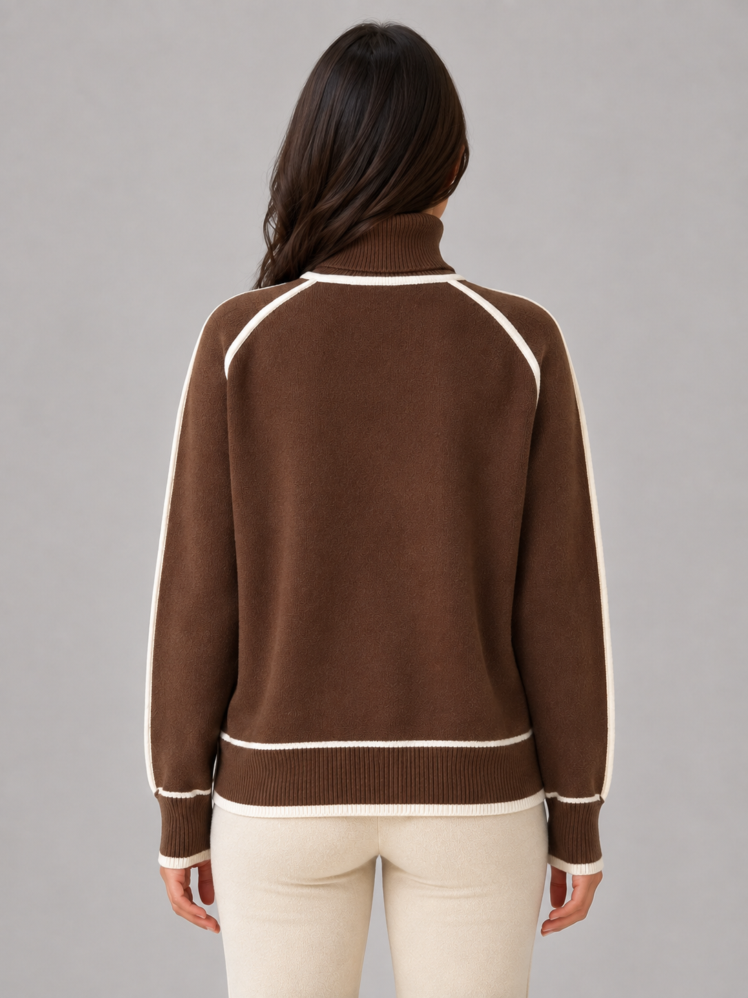 Kacob | Women's Relaxed Roll Neck Knitted Jumper