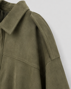 Kacob | Women's Relaxed Suede-Look Bomber Jacket