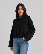 Kacob | Women's Relaxed Suede-Look Bomber Jacket