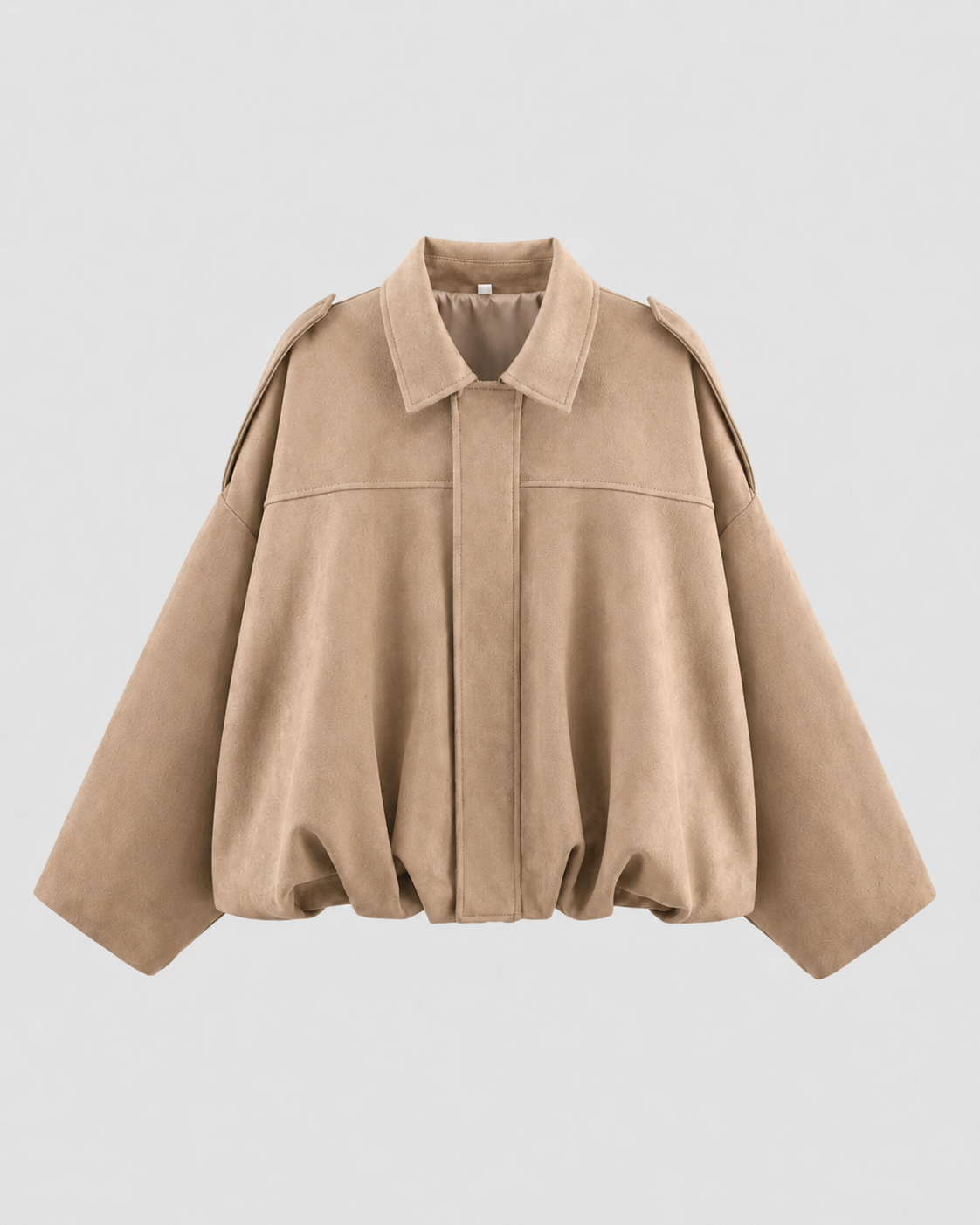 Kacob | Women's Relaxed Suede-Look Bomber Jacket