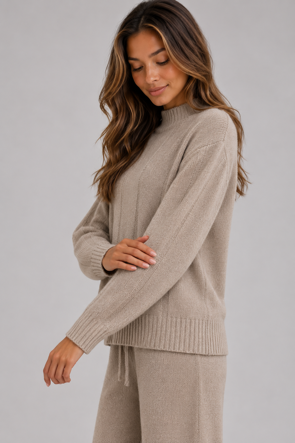 Kacob | Women's Relaxed Two-Piece Knitted Lounge Set