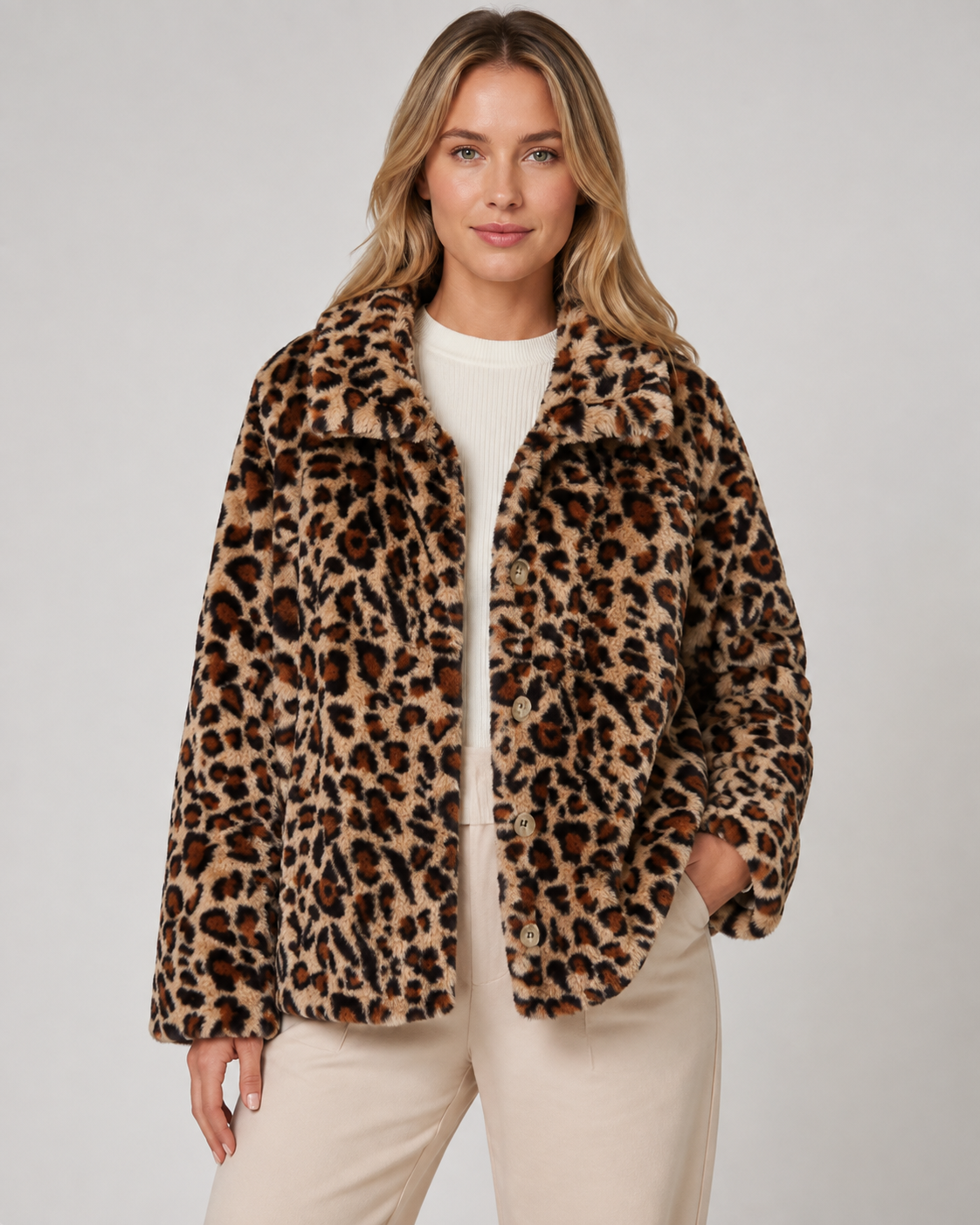 Kacob | Women's Reversible Leopard Print Quilted Jacket