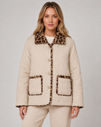 Kacob | Women's Reversible Leopard Print Quilted Jacket