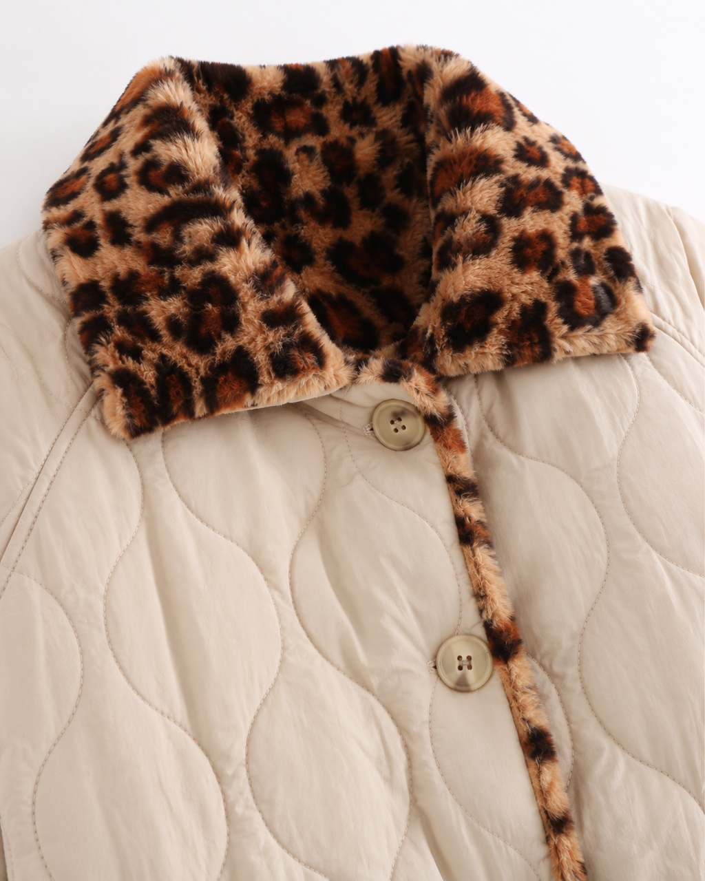 Kacob | Women's Reversible Leopard Print Quilted Jacket