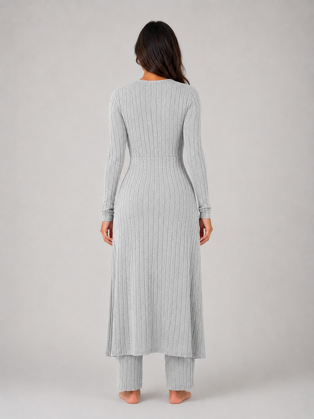 Kacob | Women's Ribbed Two-Piece Relaxed Lounge Set