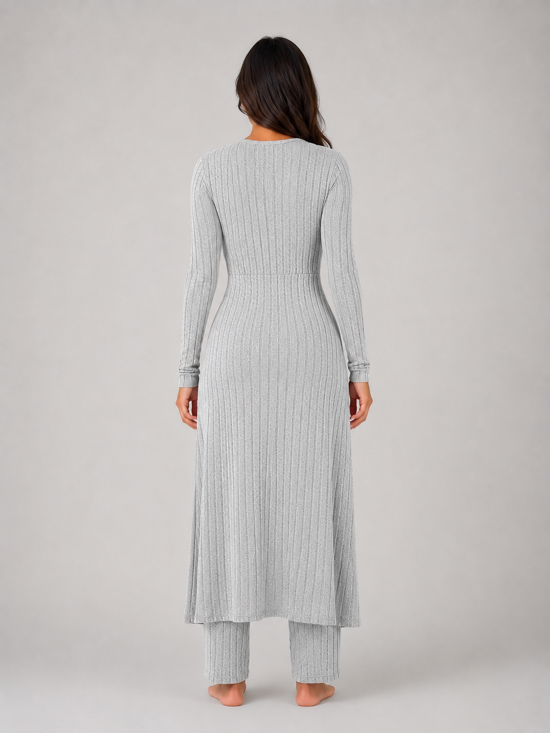 Kacob | Women's Ribbed Two-Piece Relaxed Lounge Set