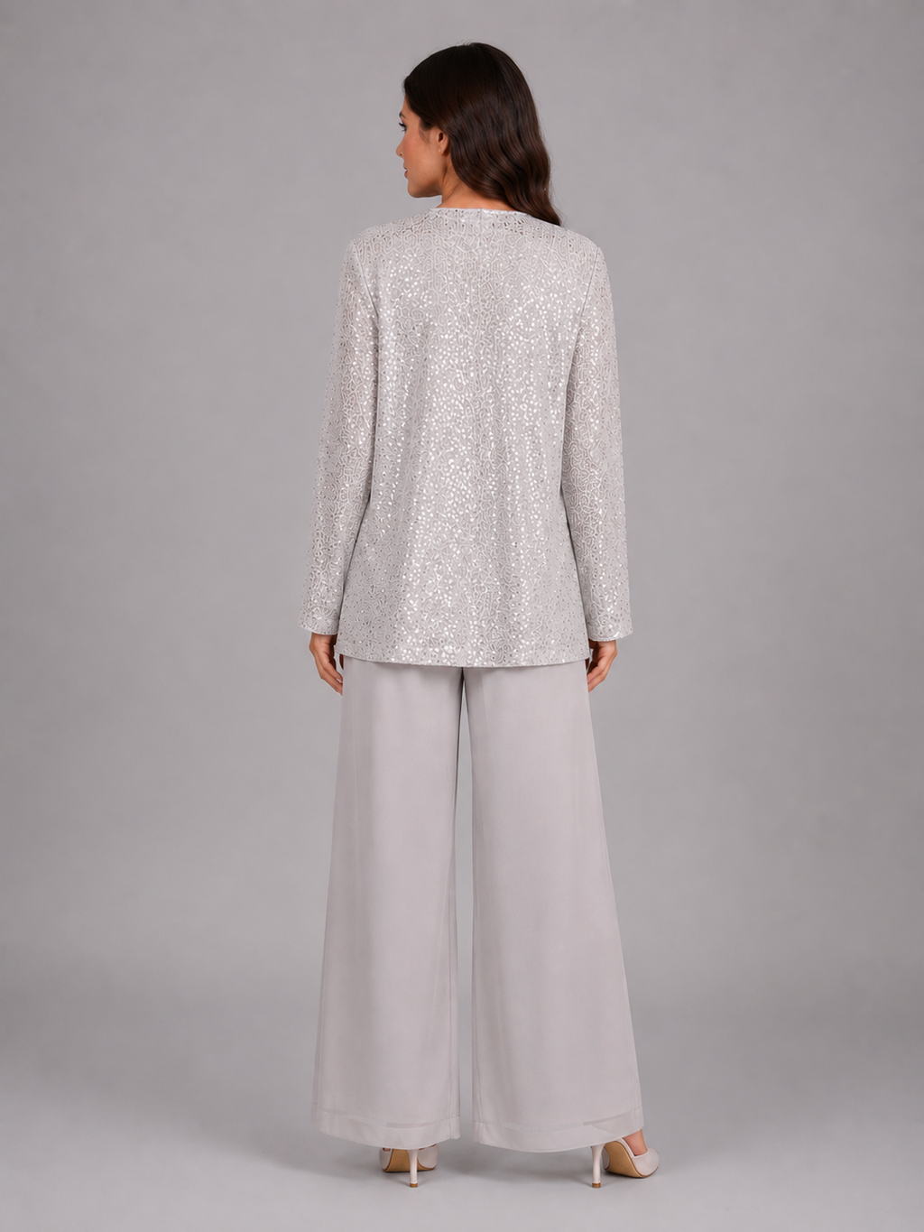 Kacob | Women's Sequin Three-Piece Occasion Trouser Set