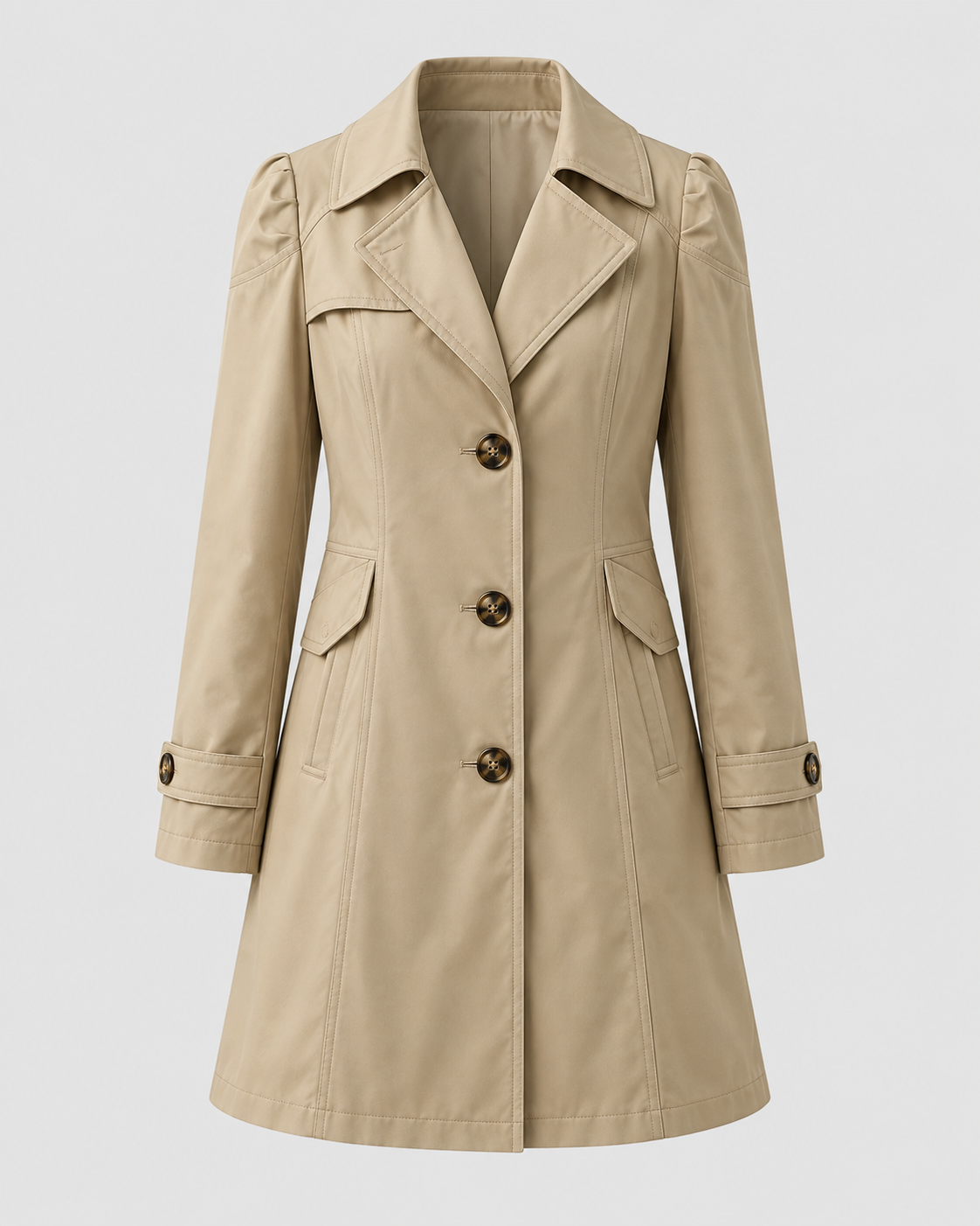 Kacob | Women's Short Single-Breasted Trench Coat