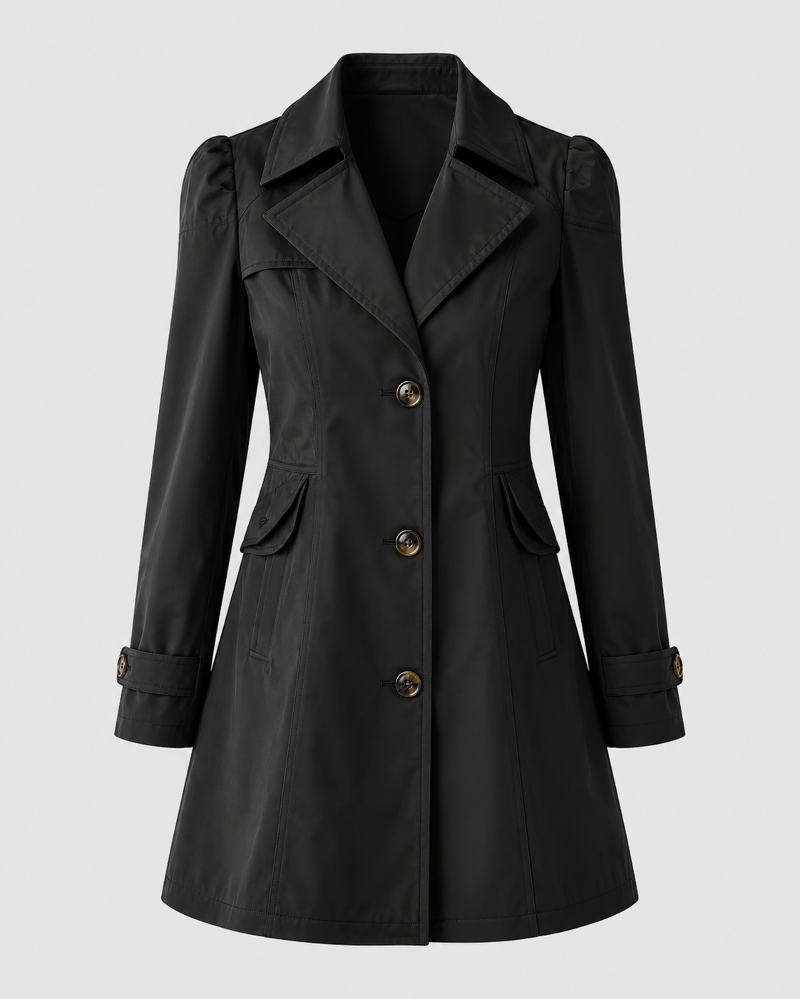 Kacob | Women's Short Single-Breasted Trench Coat