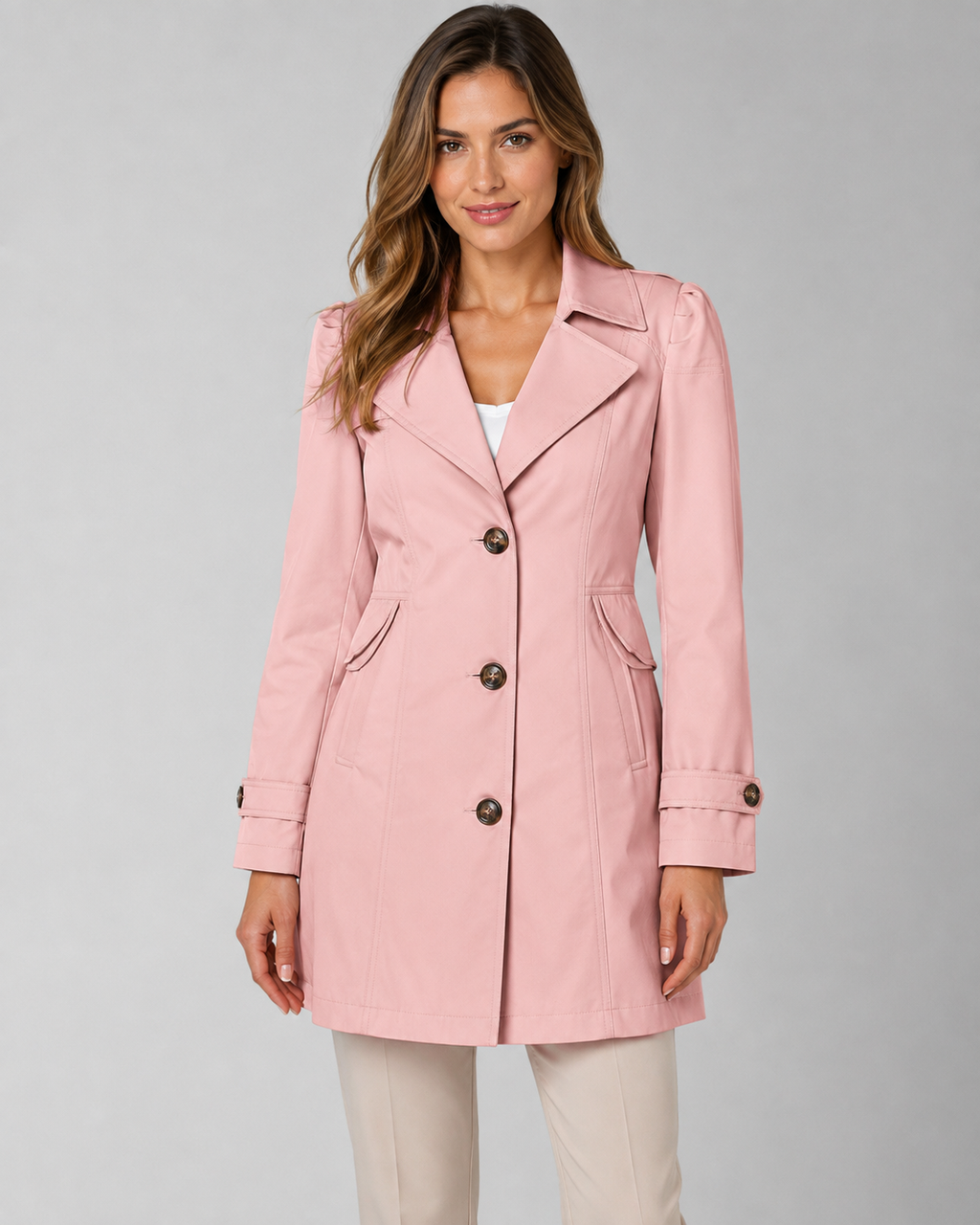 Kacob | Women's Short Single-Breasted Trench Coat
